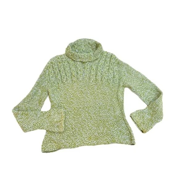 Green Cable Knit Sweater Size Medium - Picture 2 of 8